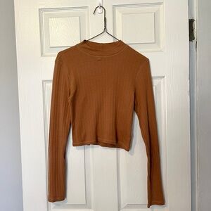 American Eagle Outfitters Cropped Long Sleeve Top